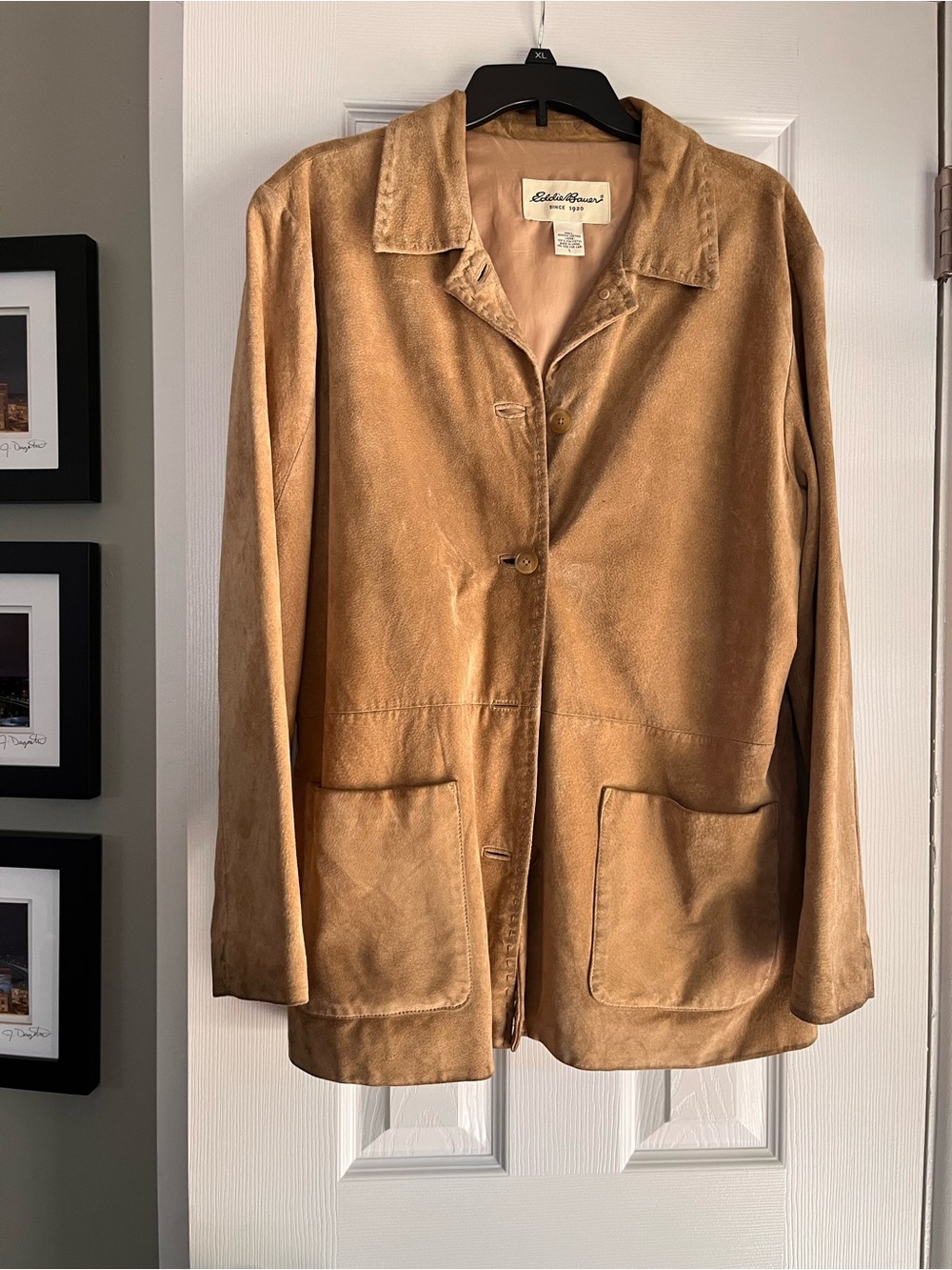 Eddie Bauer Women's Suede-Look Button Jacket in Camel/Tan